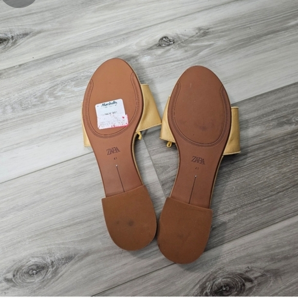 Elegant  Zara Cream Slide Sandals Sz 10.5 - Picture 4 of 8